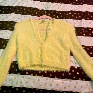 Little girl yellow cashmere sweater.